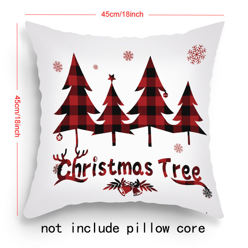 Housse de Coussin de Noël – Père Noël & Renne Festifs pour une Décoration Chaleureuse