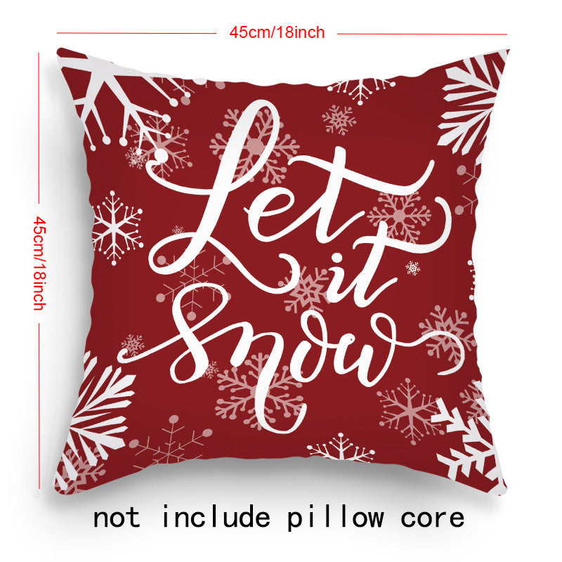 Housse de Coussin de Noël – Père Noël & Renne Festifs pour une Décoration Chaleureuse