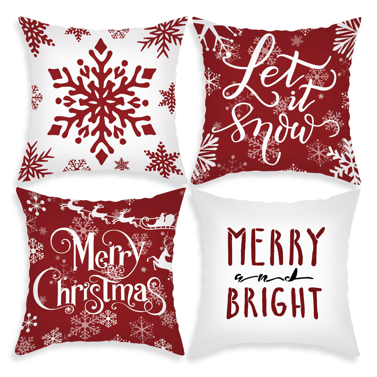 Housse de Coussin de Noël – Père Noël & Renne Festifs pour une Décoration Chaleureuse