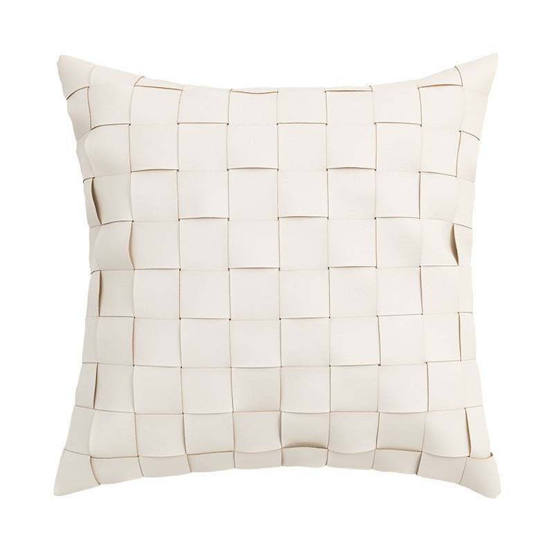 Coussin Géométrique Chic en Similicuir PU – L’élégance nordique qui illumine votre déco