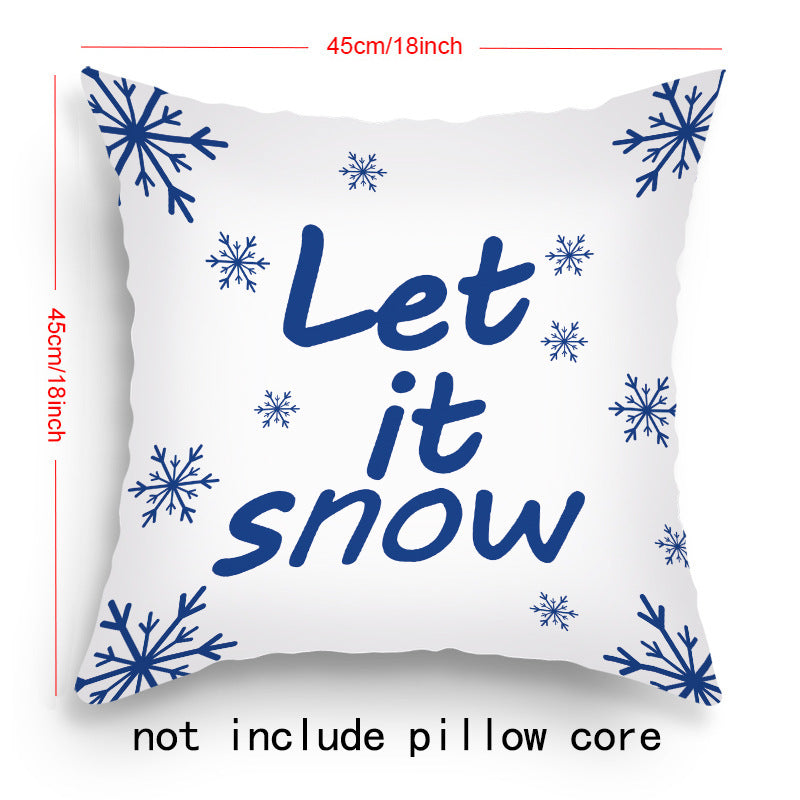 Housse de Coussin de Noël – Père Noël & Renne Festifs pour une Décoration Chaleureuse