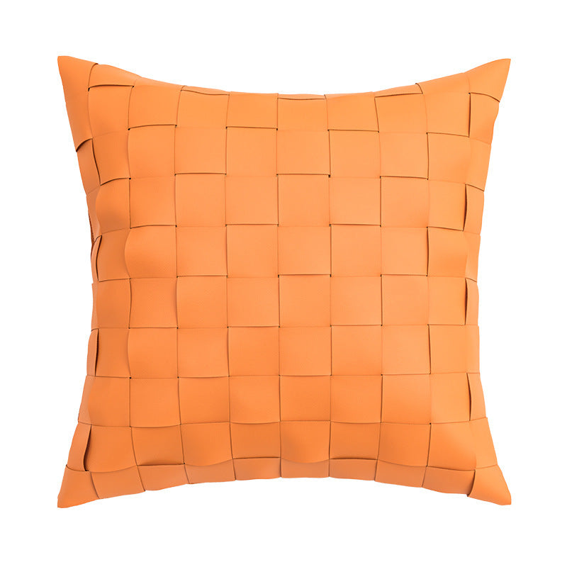 Coussin Géométrique Chic en Similicuir PU – L’élégance nordique qui illumine votre déco
