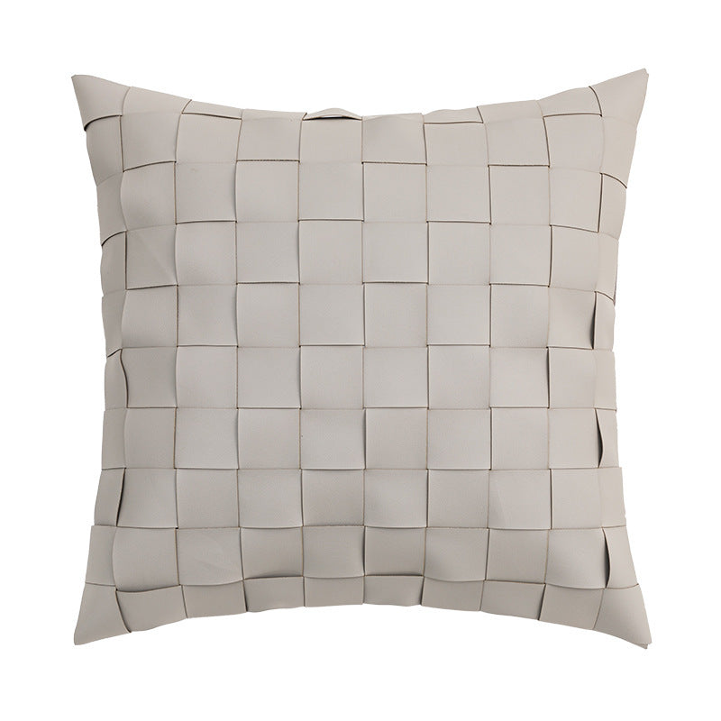 Coussin Géométrique Chic en Similicuir PU – L’élégance nordique qui illumine votre déco