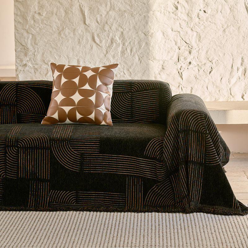 Jeté De Canapé Motif Antique Luxe marron foncé
