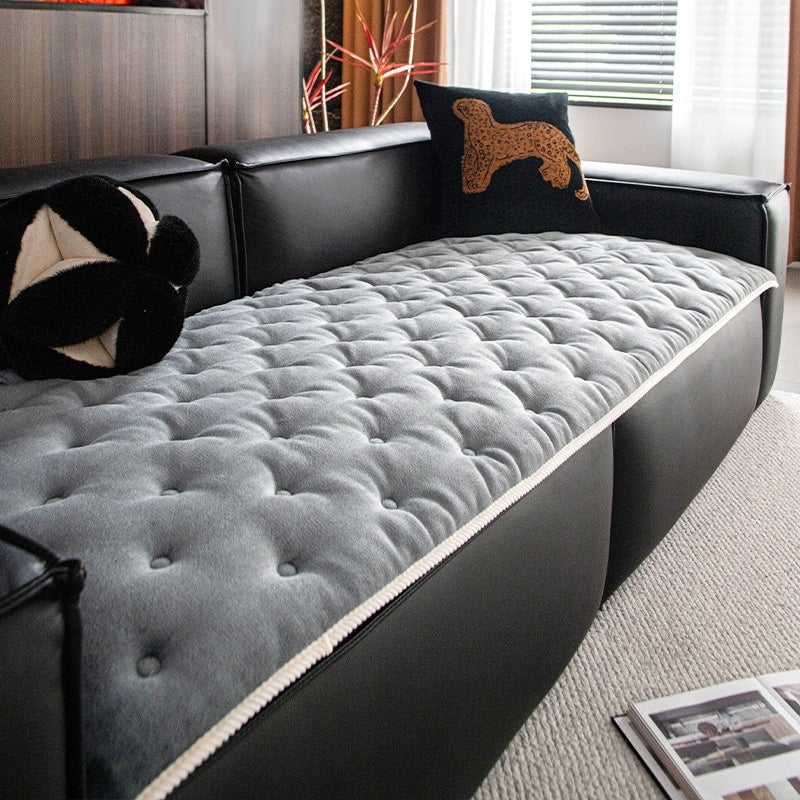 Jeté De Canapé Motif Matelassé de couleur Gris