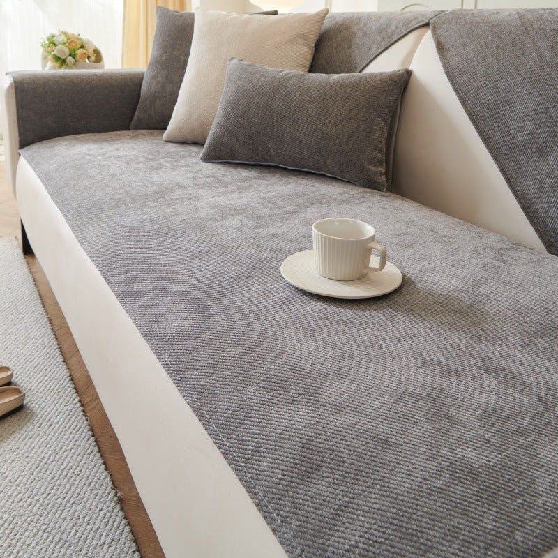 Jeté de Canapé Motif Uni Gris Luxe Gris foncé