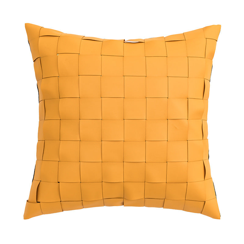 Coussin Géométrique Chic en Similicuir PU – L’élégance nordique qui illumine votre déco