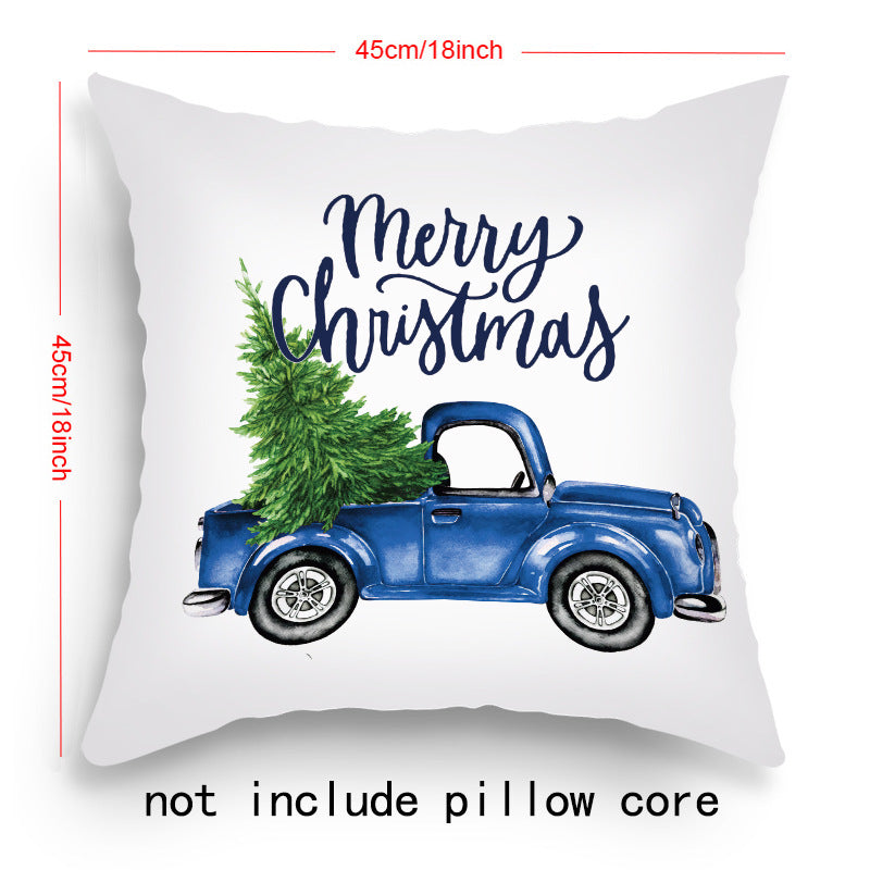 Housse de Coussin de Noël – Père Noël & Renne Festifs pour une Décoration Chaleureuse