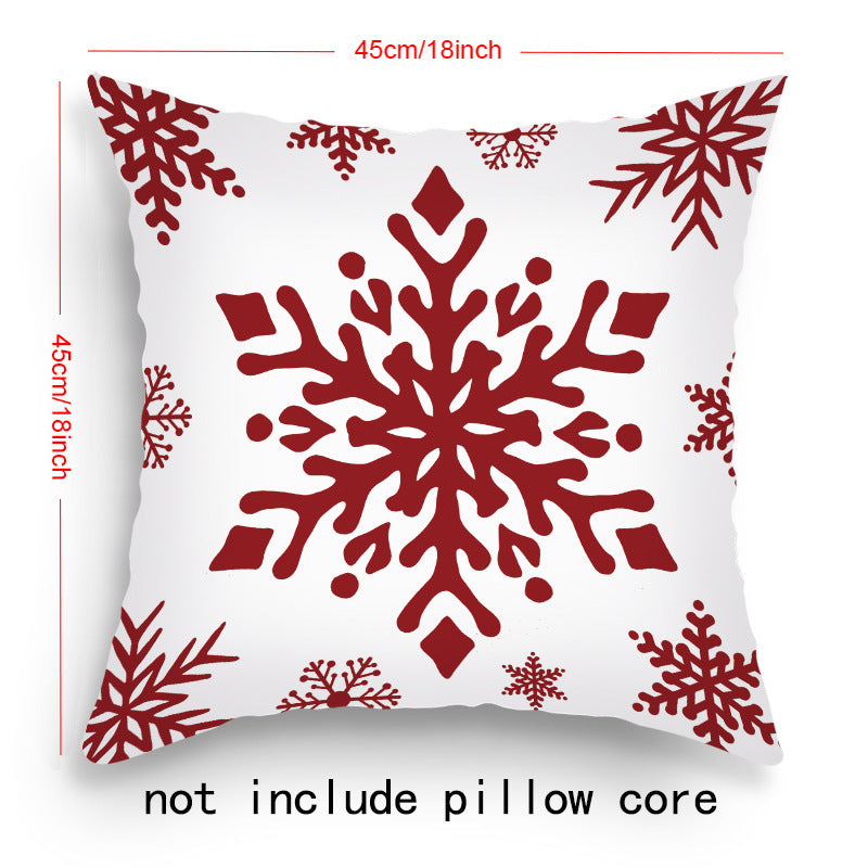 Housse de Coussin de Noël – Père Noël & Renne Festifs pour une Décoration Chaleureuse