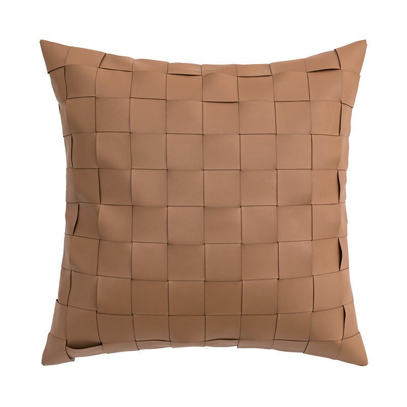 Coussin Géométrique Chic en Similicuir PU – L’élégance nordique qui illumine votre déco