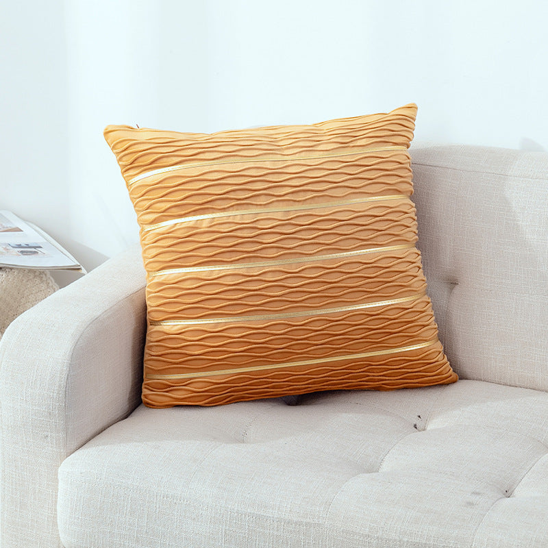 oreillers de canape motif vagues argentees de couleur jaune