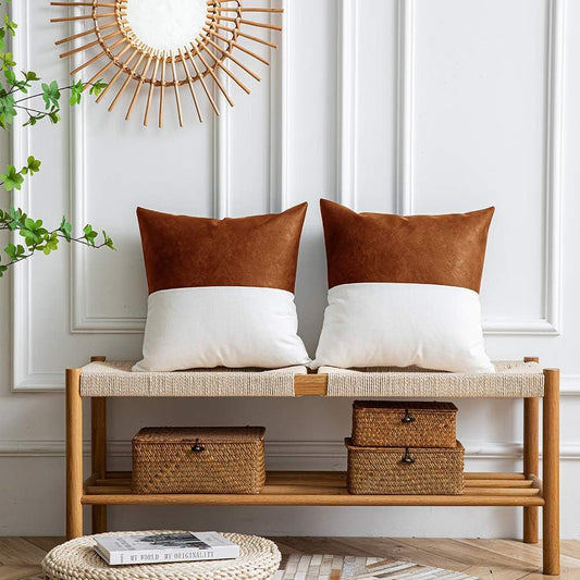 Housse de Coussin en Simili Cuir Premium – Élégance Durable & Finitions Double Couture