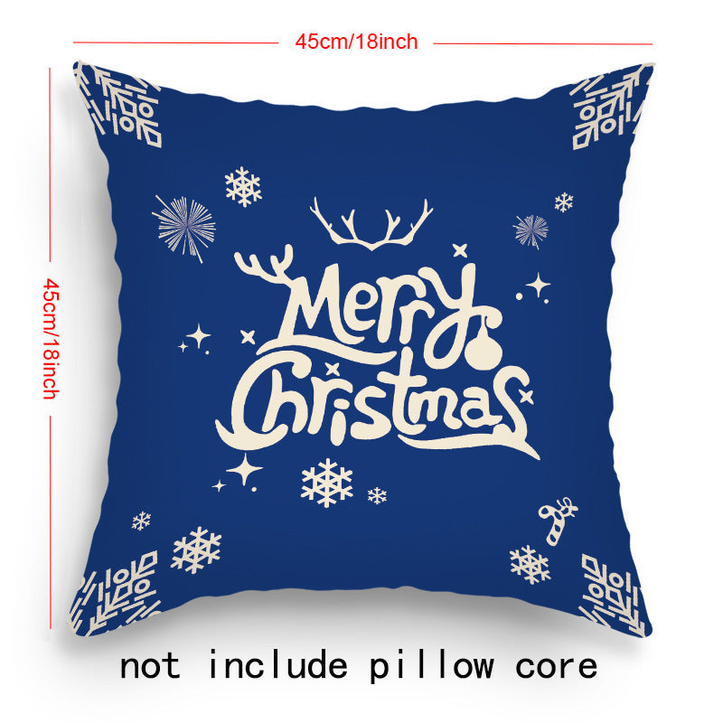 Housse de Coussin de Noël – Père Noël & Renne Festifs pour une Décoration Chaleureuse