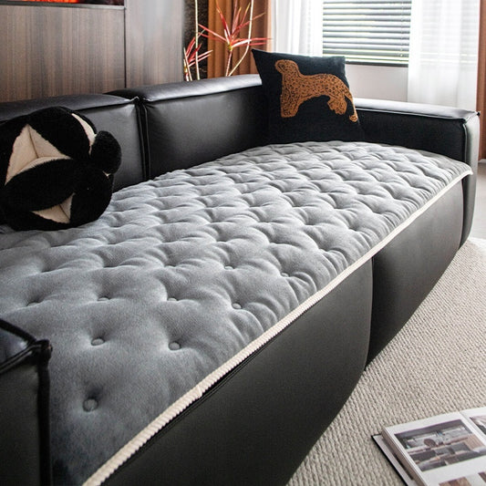 Jeté De Canapé Motif Matelassé de couleur Gris