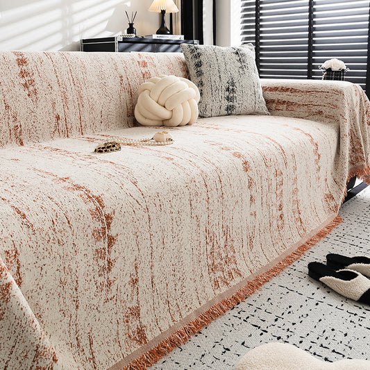 Jeté De Canapé Motif Naturel Élégant Orange