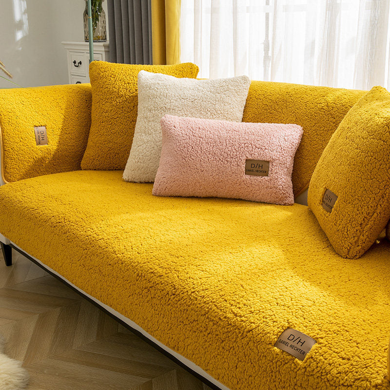 Jeté De Canapé motif moderne de couleur jaune