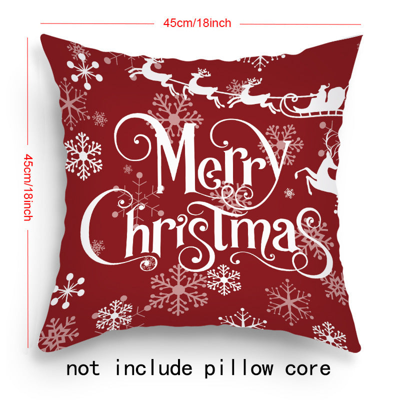 Housse de Coussin de Noël – Père Noël & Renne Festifs pour une Décoration Chaleureuse