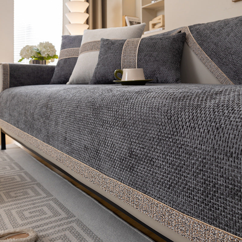 Housse de Canapé en Chenille Luxe Moderne – Antidérapante & Élégante pour un Salon Raffiné