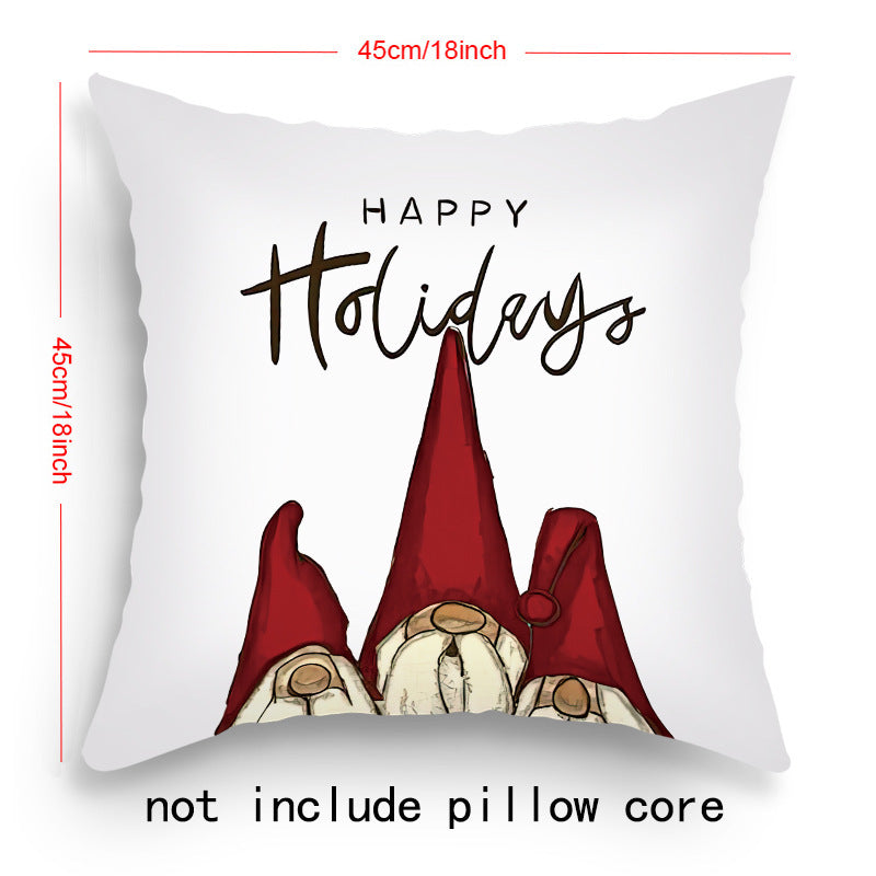Housse de Coussin de Noël – Père Noël & Renne Festifs pour une Décoration Chaleureuse