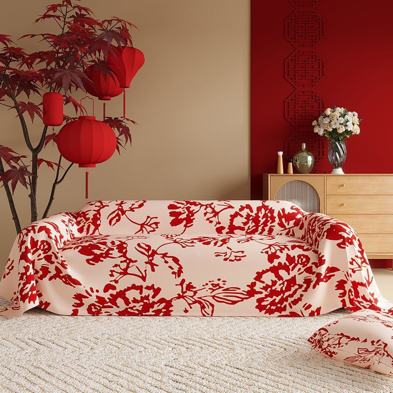 Housse de Canapé Rouge Festive – Élégance Chinoise & Charme de Mariage