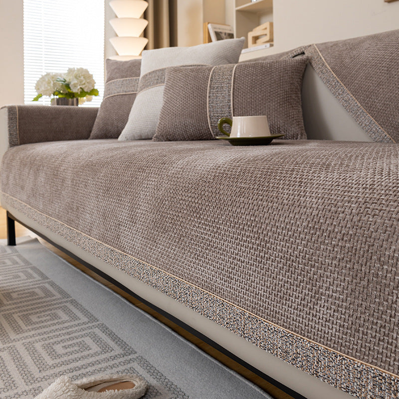 Housse de Canapé en Chenille Luxe Moderne – Antidérapante & Élégante pour un Salon Raffiné